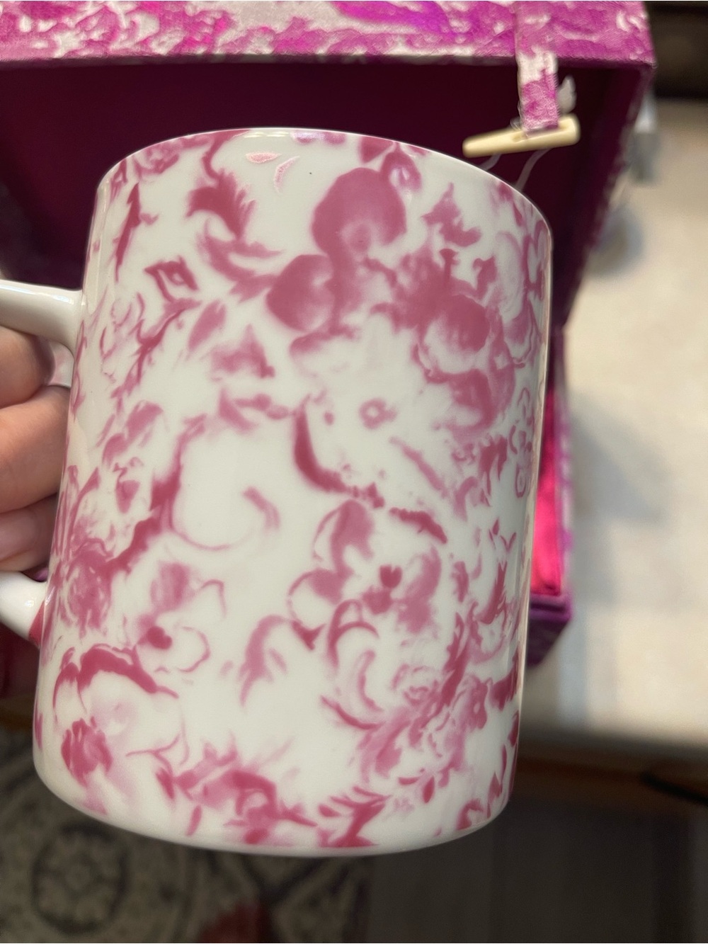 Barnes & Noble White and Pink Floral Ceramic Mug Gift Set - Picture 4 of 7